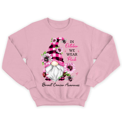 In October We Wear Pink Gnomes Breast Cancer Shirts