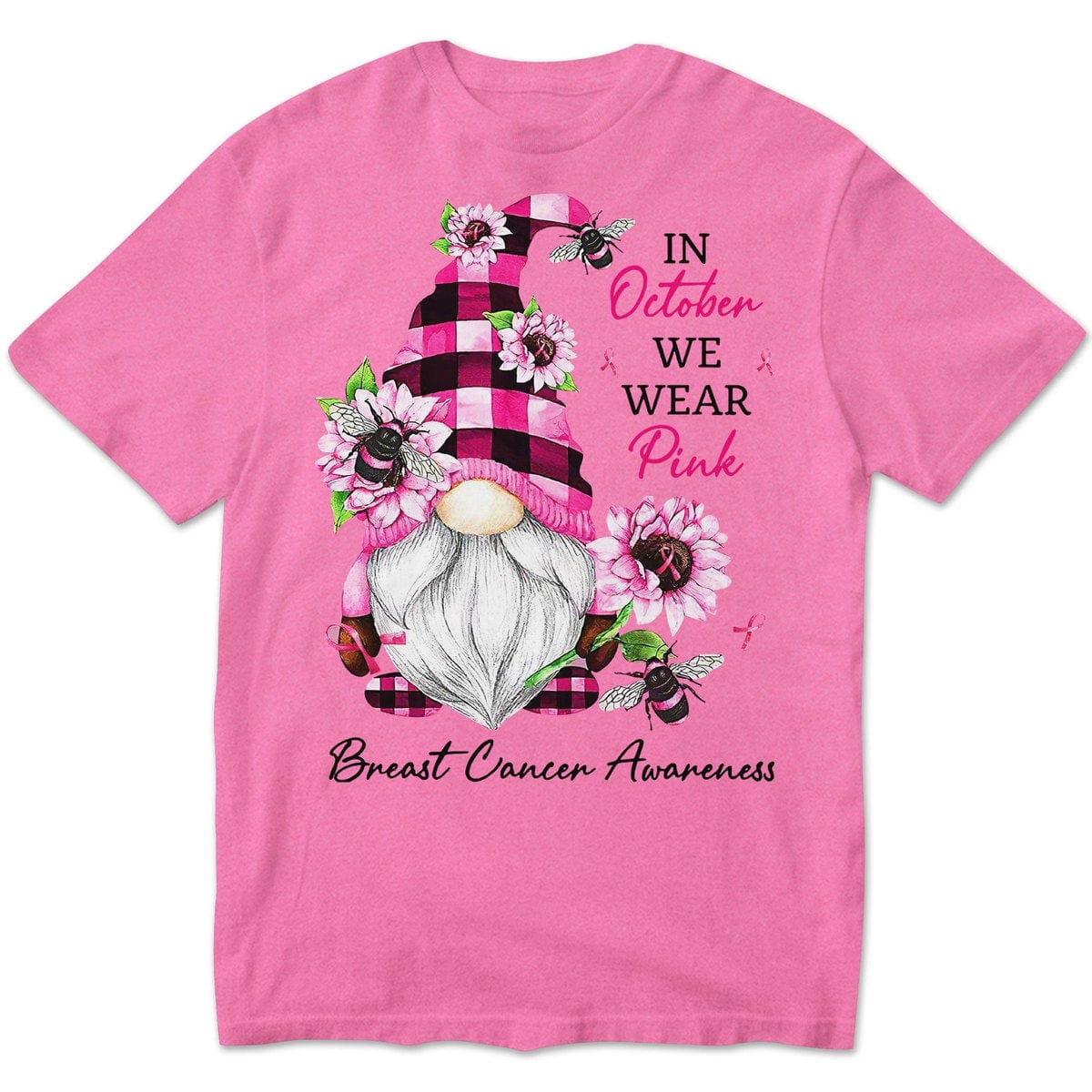 In October We Wear Pink, Gnomes Breast Cancer Sweatshirt, Shirts