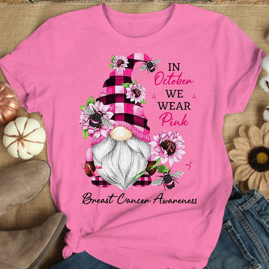 In October We Wear Pink, Gnomes Breast Cancer T Shirts