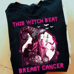 Esta bruja venció al cáncer de mama Camisetas de Halloween