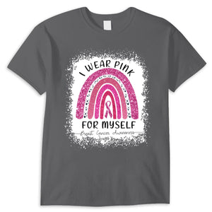 "Me pongo rosa por mí misma" Camiseta arcoíris contra el cáncer de mama