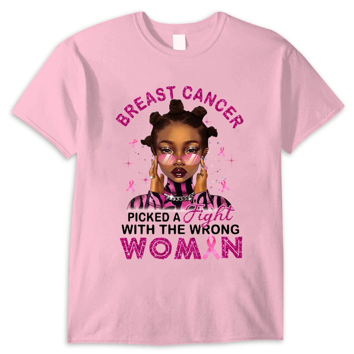 Me peleé con la mujer equivocada, camisetas contra el cáncer de mama