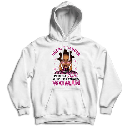 Me peleé con la mujer equivocada, camisetas contra el cáncer de mama