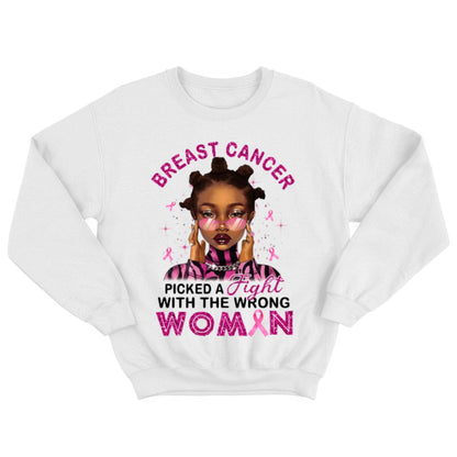 Me peleé con la mujer equivocada, camisetas contra el cáncer de mama