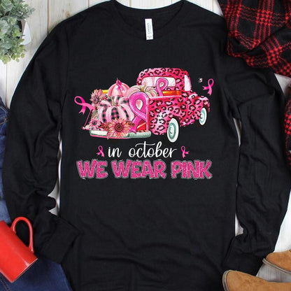 In October We Wear Pink, Halloween Breast Cancer Hoodie, Shirt
