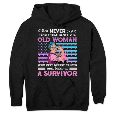 Never Underestimate An Old Man Who Beat Breast Cancer Shirts