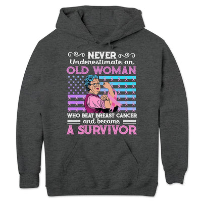 Never Underestimate An Old Man Who Beat Breast Cancer Shirts