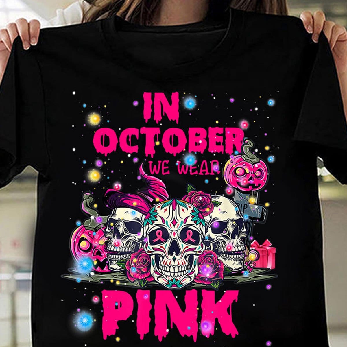 In October We Wear Pink, Halloween Breast Cancer Shirts