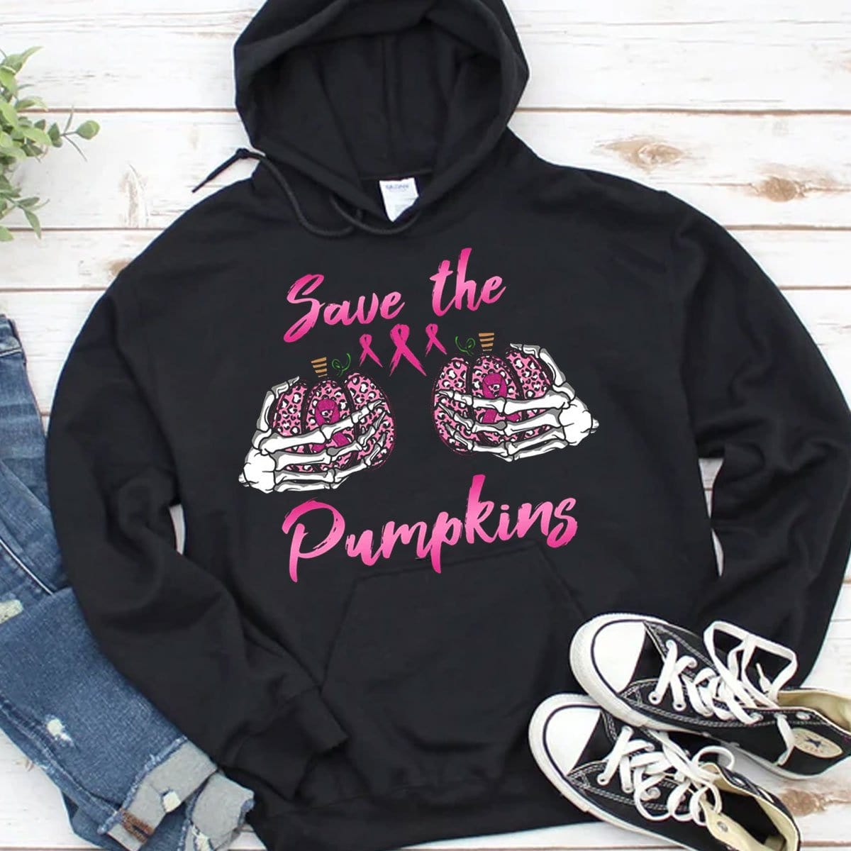 Save The Pumpkins Halloween Breast Cancer Hoodie, Shirts