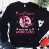 Messed With The Wrong Witch Halloween Breast Cancer Hoodie, Shirts