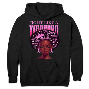 Fight Like A Warrior, Afro Black Woman Breast Cancer Sweatshirt, Shirts