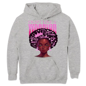 Fight Like A Warrior, Afro Black Woman Breast Cancer Warrior T Shirts