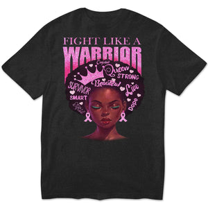 Fight Like A Warrior, Afro Black Woman Breast Cancer Long Sleeve Shirts