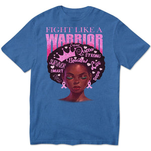 Fight Like A Warrior, Afro Black Woman Breast Cancer Long Sleeve Shirts