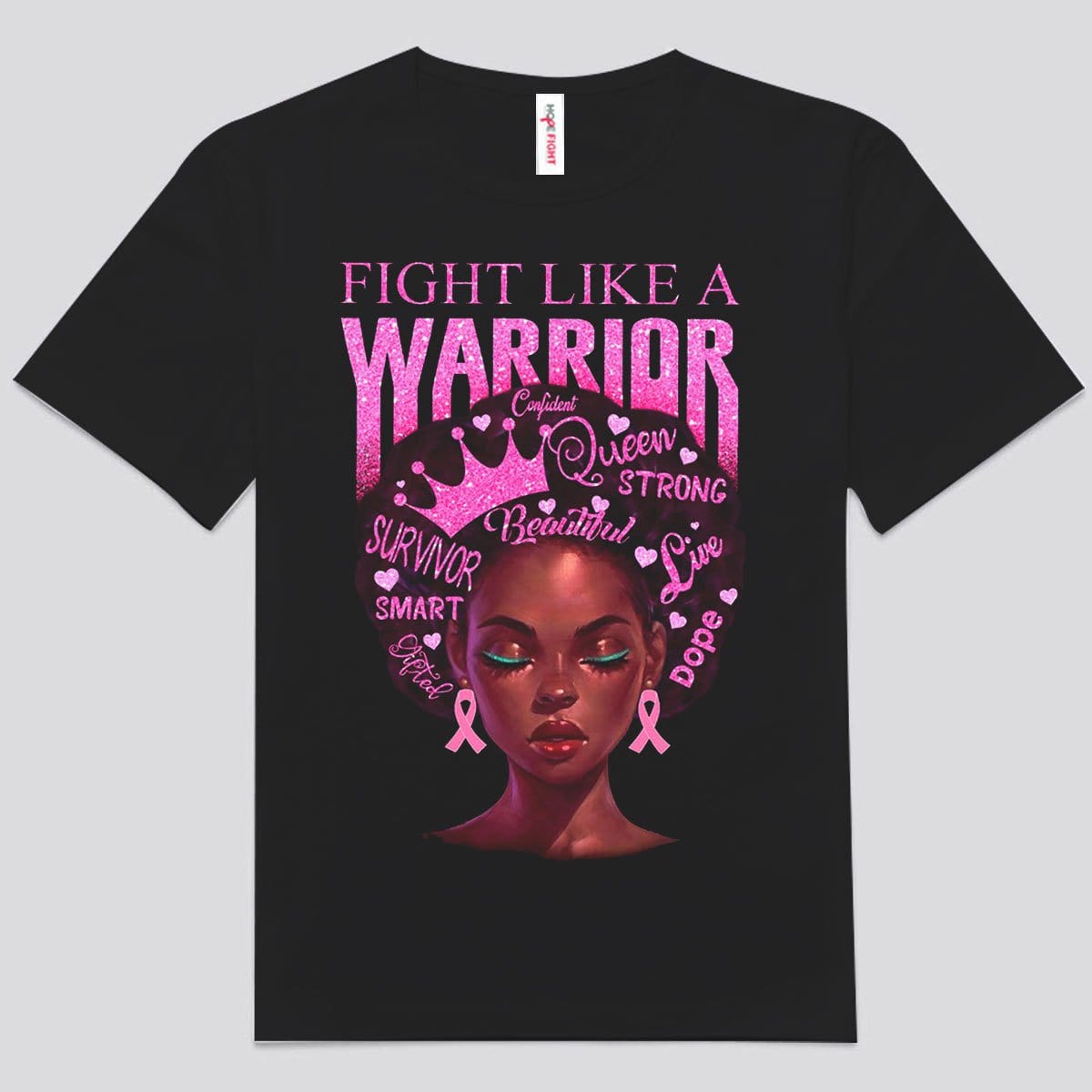 Fight Like A Warrior Afro Women Breast Cancer Shirt