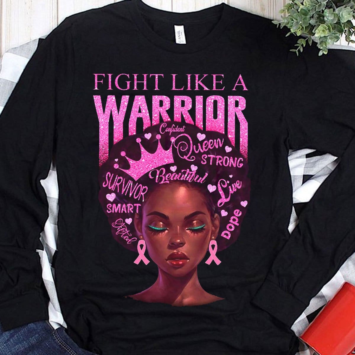 Fight Like A Warrior Afro Women Breast Cancer Shirt