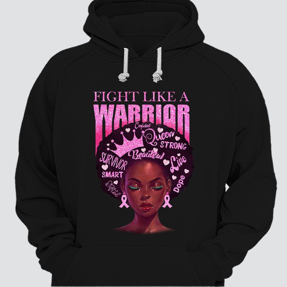 Fight Like A Warrior, Afro Black Woman Breast Cancer Sweatshirt, Shirts