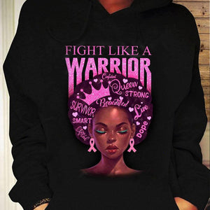 Sudadera con capucha y camiseta contra el cáncer de mama Fight Like A Warrior