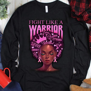 Sudadera con capucha y camiseta contra el cáncer de mama Fight Like A Warrior