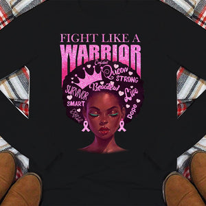 Fight Like A Warrior, Afro Black Woman Breast Cancer Hoodie, Shirts