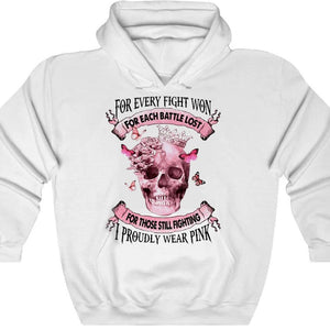 Sudadera con capucha y camiseta con la frase "I Proudly Wear Pink" (Llevo el color rosa con orgullo)