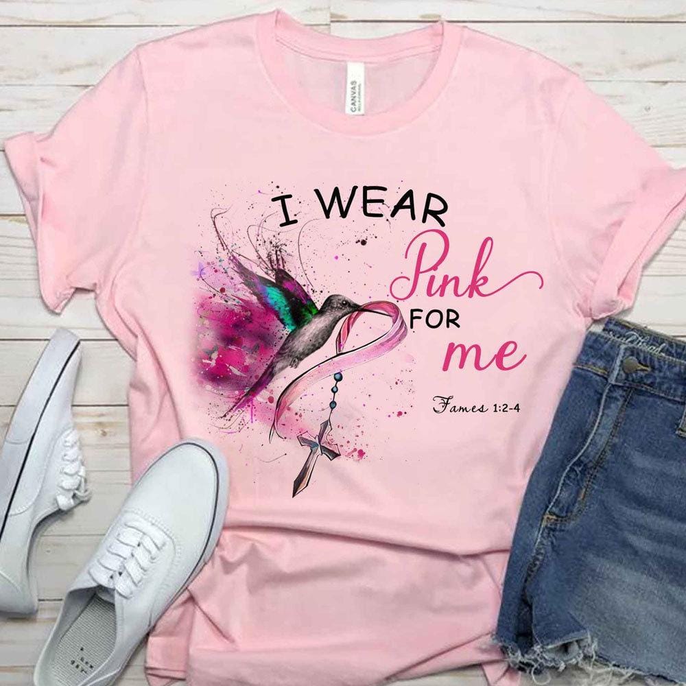Breast Cancer Shirts I Wear Pink For Me, Ribbon Bird Breast Cancer Apparel