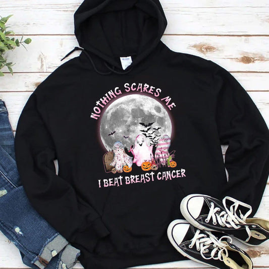 Nothing Scares Me I Beat Breast Cancer Halloween Hoodie, Shirts