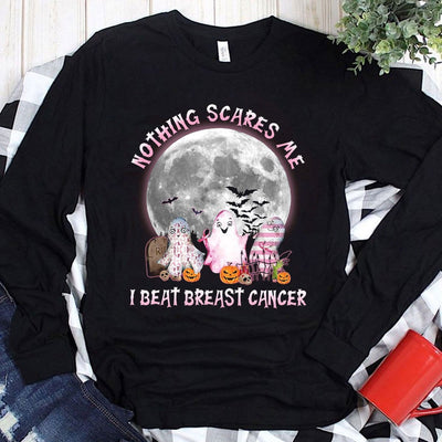 Nothing Scares Me I Beat Breast Cancer Halloween Hoodie, Shirts