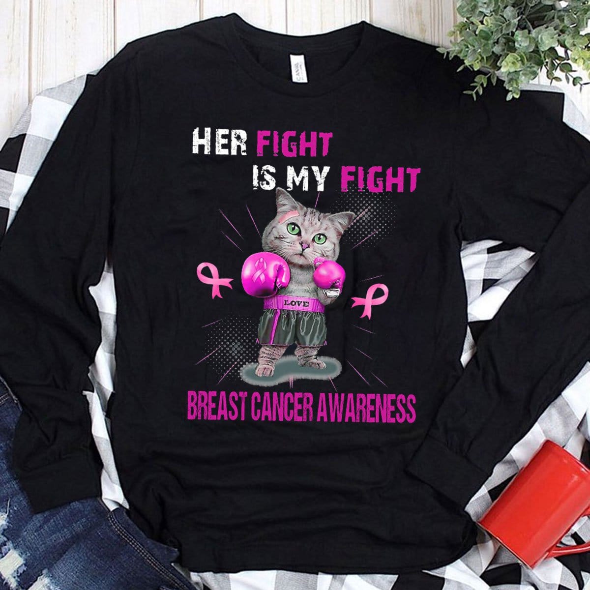 Her Fight Is My Fight Breast Cancer Hoodie, Shirts