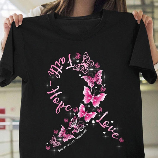 Camisetas contra el cáncer de mama, ropa de fe, esperanza, amor y concienciación sobre el cáncer de mama