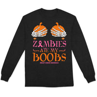 Breast Cancer Shirts Zombies Ate My B00bs, Funny Breast Cancer Shirts