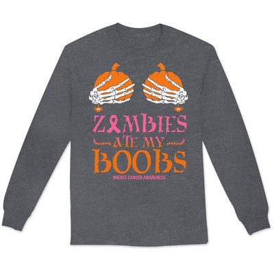 Breast Cancer Shirts Zombies Ate My B00bs, Funny Breast Cancer Shirts