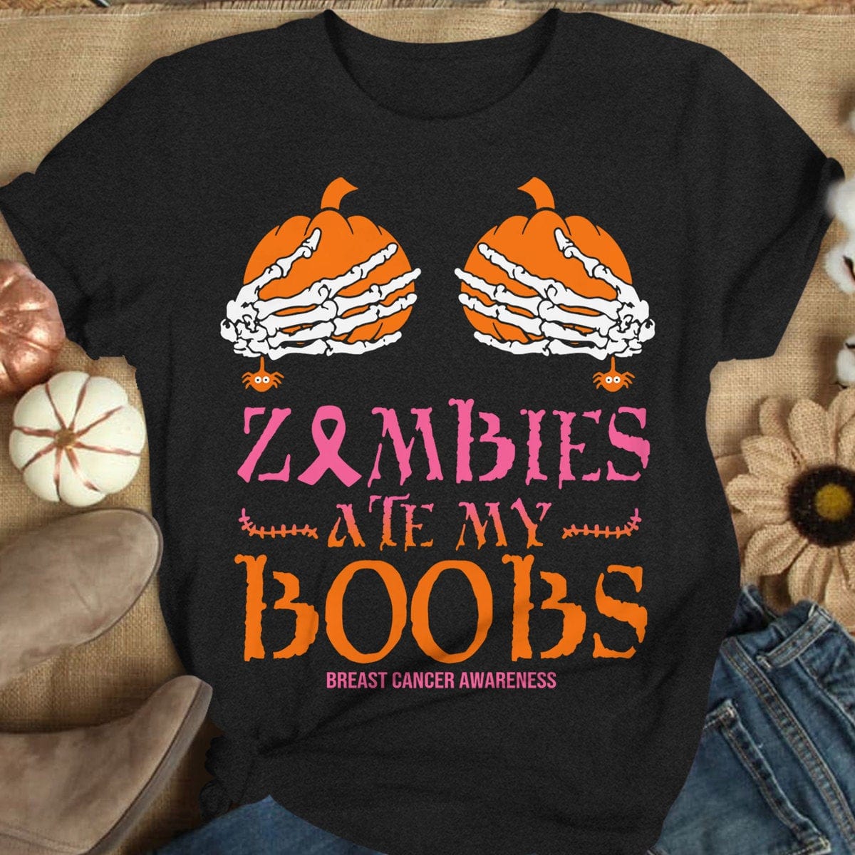 Breast Cancer Shirts Zombies Ate My B00bs, Funny Breast Cancer Shirts