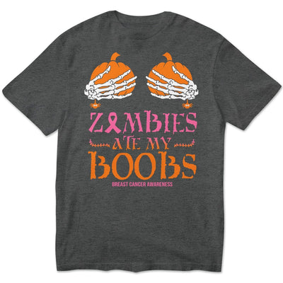 Breast Cancer Shirts Zombies Ate My B00bs, Funny Breast Cancer Shirts