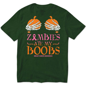 Breast Cancer Shirts Zombies Ate My B00bs, Funny Breast Cancer Shirts