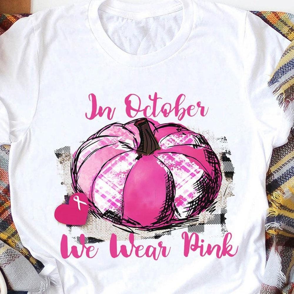 In October We Wear Pink pumpkin Breast Cancer Awareness