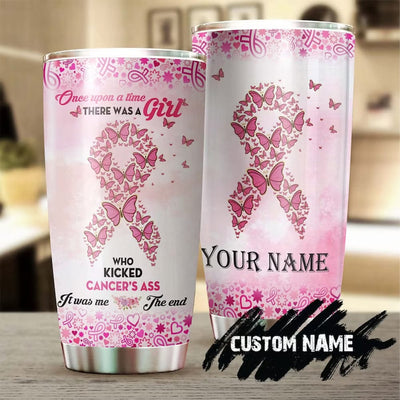 Once Upon A Time Breast Cancer Personalized Tumbler