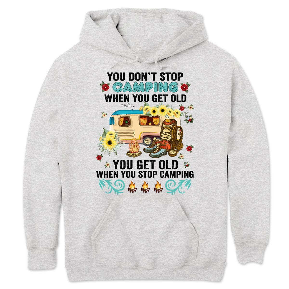 Camisetas divertidas para acampar para mujeres Envejeces cuando dejas de hacerlo