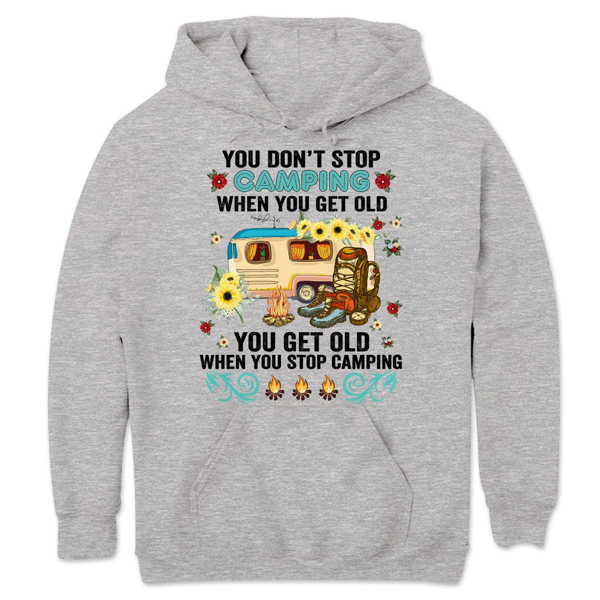 Camisetas divertidas para acampar para mujeres Envejeces cuando dejas de hacerlo