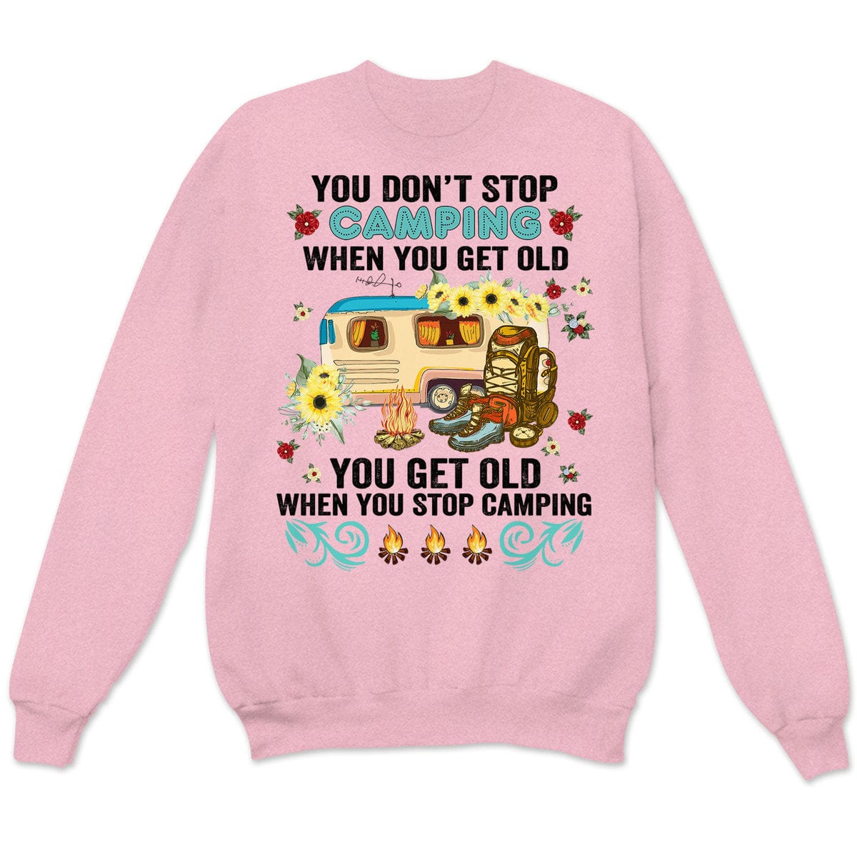 Camisetas divertidas para acampar para mujeres Envejeces cuando dejas de hacerlo