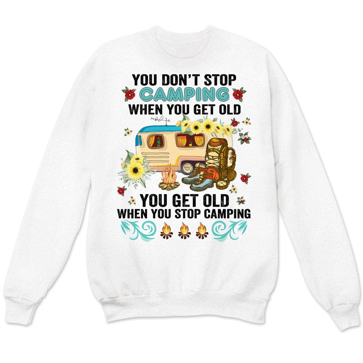 Camisetas divertidas para acampar para mujeres Envejeces cuando dejas de hacerlo