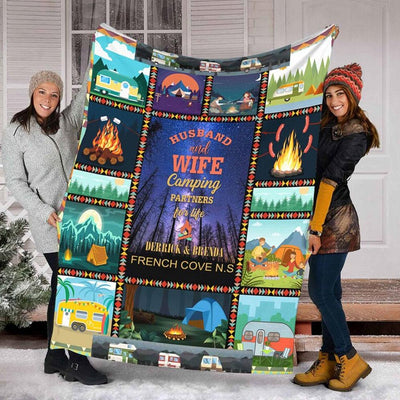 Husband & Wife Camping Partners For Life, Camping Blanket Fleece & Sherpa