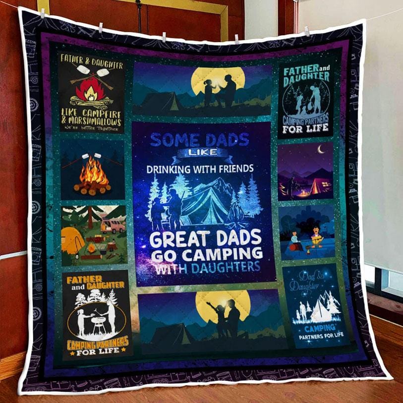 Great Dads Go Camping With Daughters Camping Blanket Fleece & Sherpa