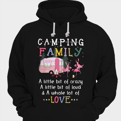 Camisetas de camping familiar Un poco de locura Un poco de ruido y mucho amor