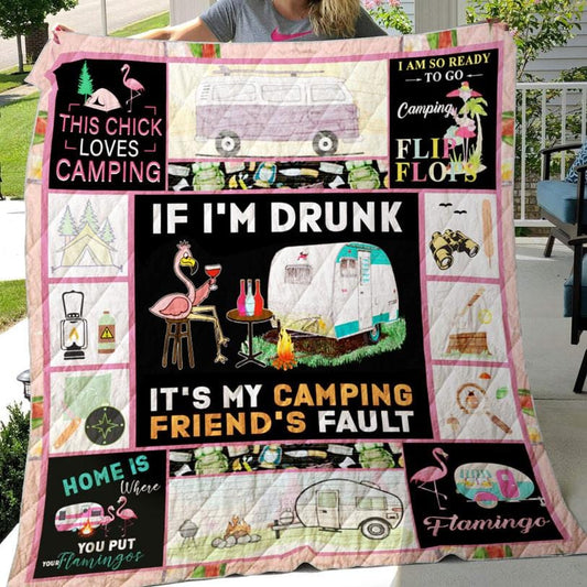 Si estoy borracho es culpa de mi amigo de camping, manta de camping polar y sherpa