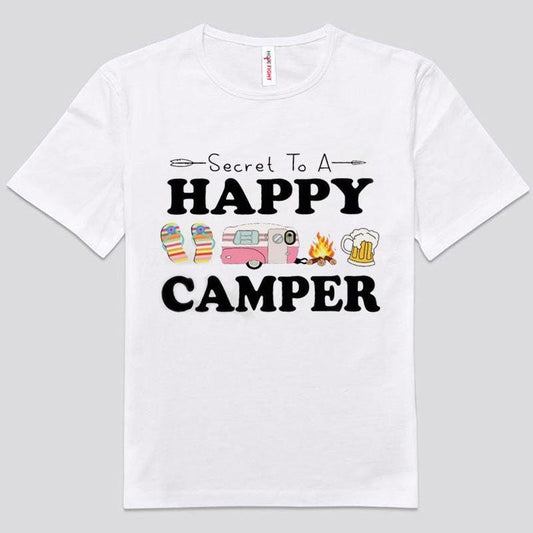 El secreto de un campista feliz Camisetas de camping