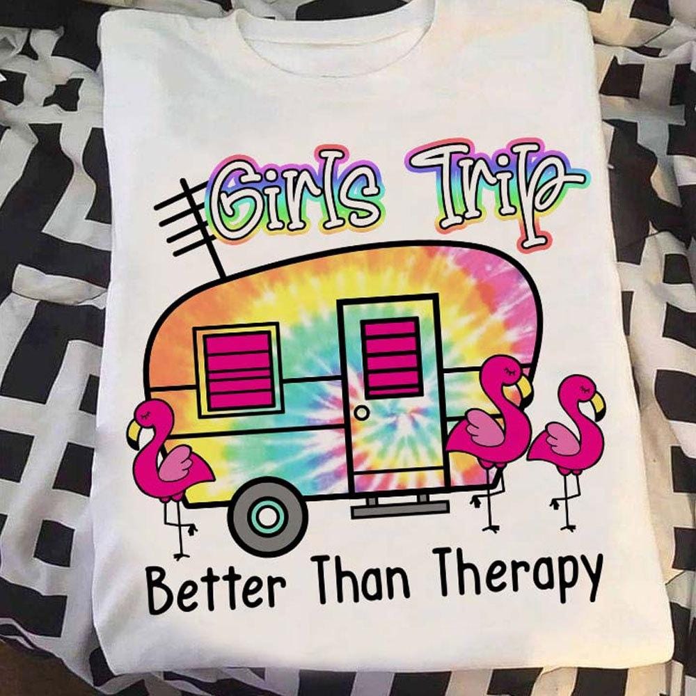 Camping T Shirts For Women Girls Trip Better Than Therapy