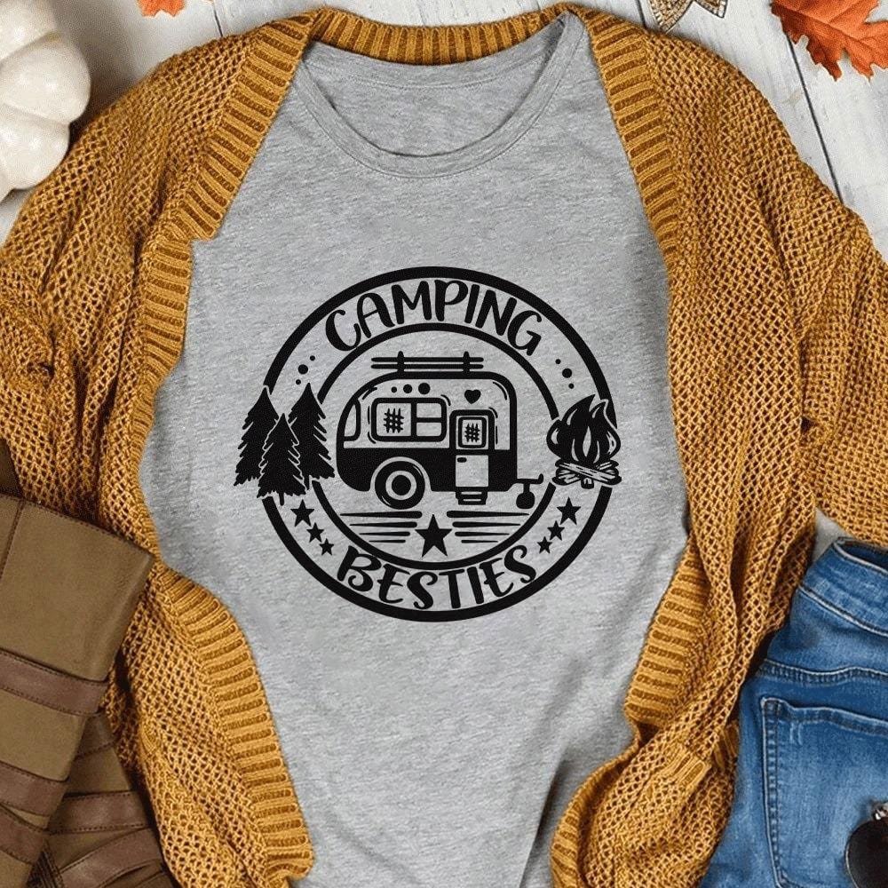 Camiseta de amigos de camping, mejor amiga de camping