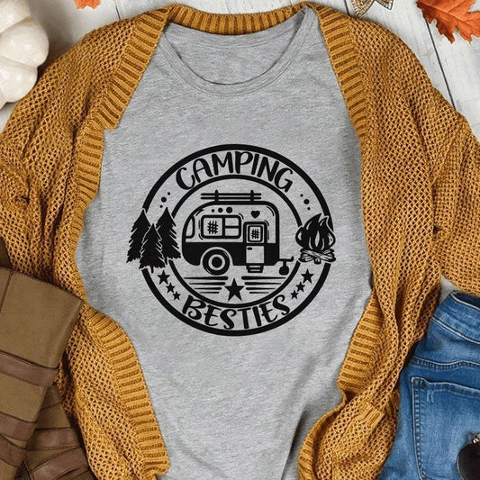 Camiseta de amigos de camping, mejor amiga de camping