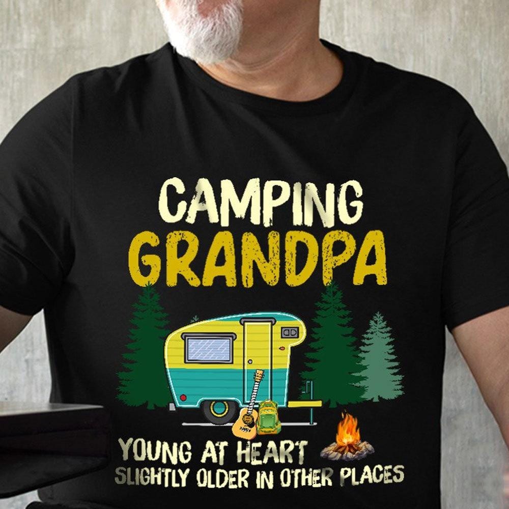 Grandpa Camp T Shirts Young At Heart